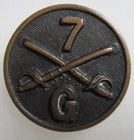 US Army WW1 Enlisted Collar Disc 7th CAVALRY REGIMENT Troop G co Mexican Border