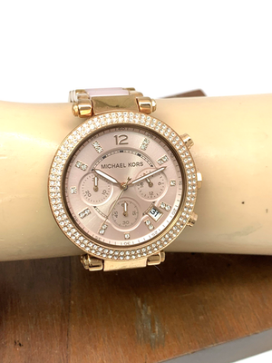 Michael Kors Womens Watch MK5896 Quartz Chronograph 39mm Rose Gold