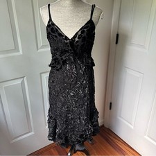 Victoria's Secret Black Sheer Midi Dress/Slip Large