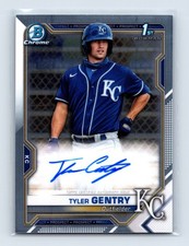 2021 Bowman Chrome Tyler Gentry 1st RC Prospect On Card Auto