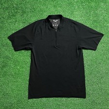 Uniqlo Roger Federer Dry-EX Half-Zip Polo Shirt Mens Small Black Tennis Athletic