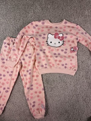 Hello Kitty Girls Outfit Sweatshirt And Sweatpants Size 8-10 NWT Pink