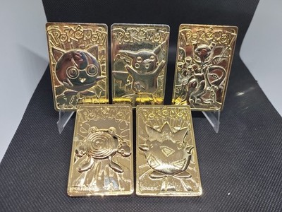 Pokémon 1999 23K Gold-Plated Cards from Burger King Kids Meals - Lot Of 5 Cards
