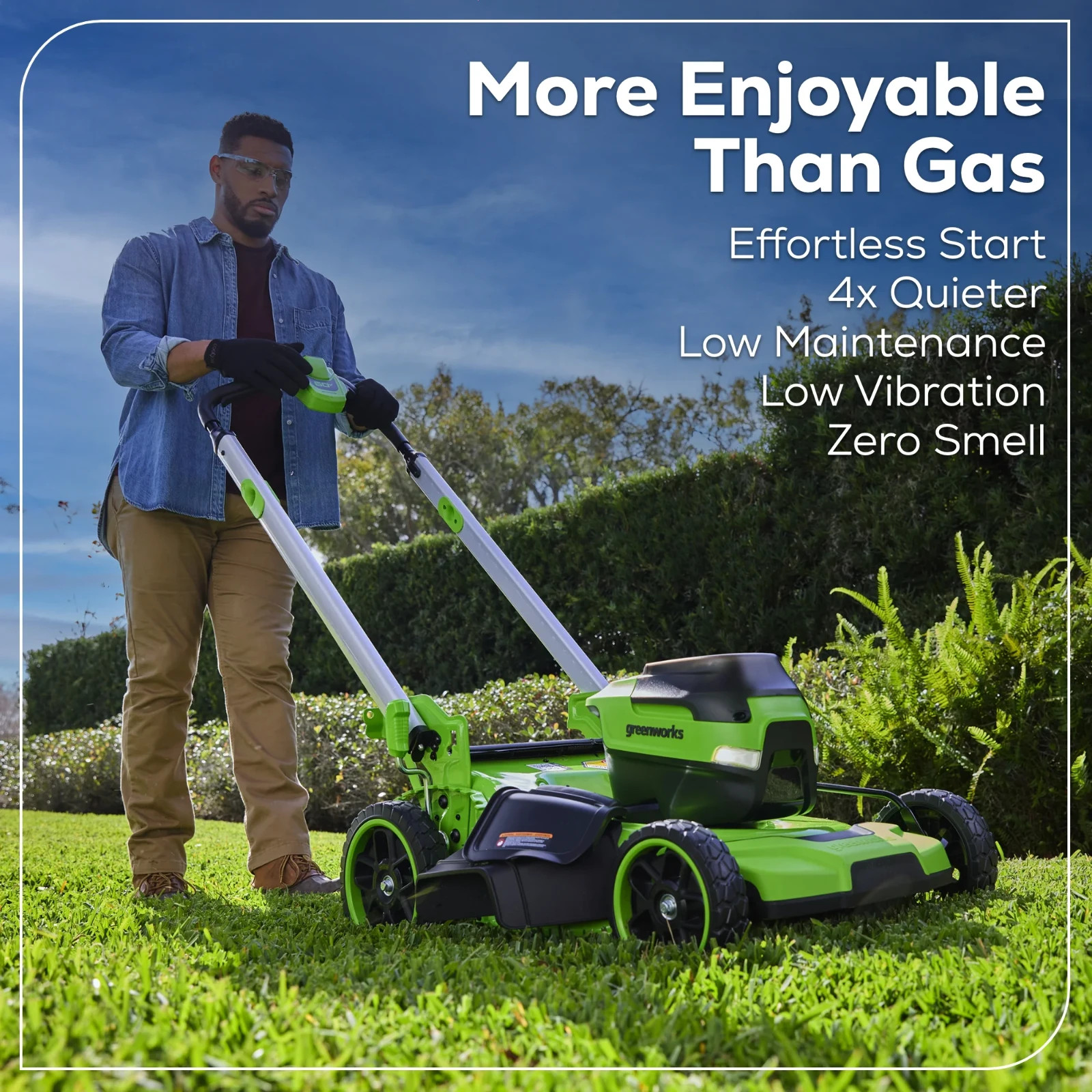 Greenworks 60V 21 inch Self-Propelled Mower w/ 5Ah + 2Ah Battery & Rapid Charger