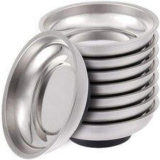 8 Pack 3 Inches Magnetic Bowls Round Trays Stainless Steel Parts Set