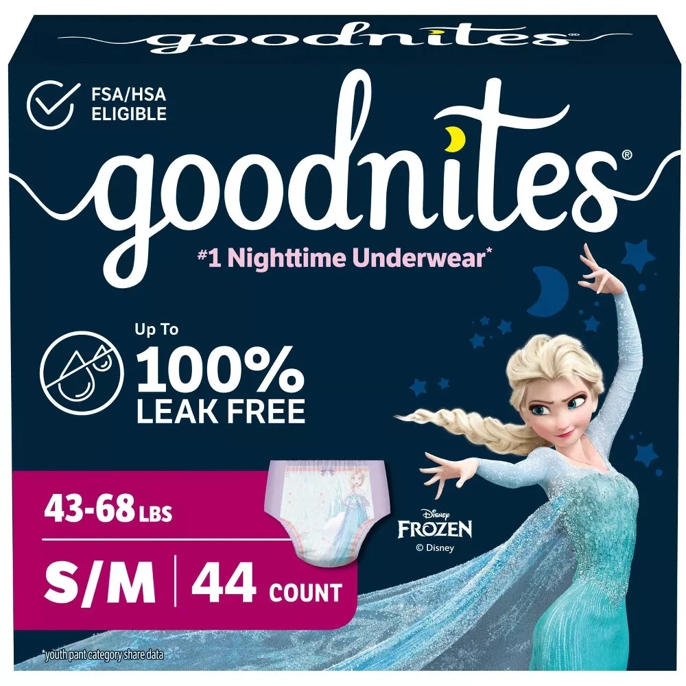 Goodnites Girls' Nighttime Diapers - S/M - 44ct- $52.99/box- SHIPS FREE!
Opens in a new window or ta