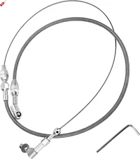 24" Throttle Cable Kit, Stainless Steel Braided Throttle Control Cable Line 