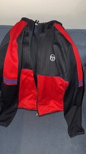 Sergio Tacchini Men's Tracksuit Set Black Red Logo Jacket Pants L