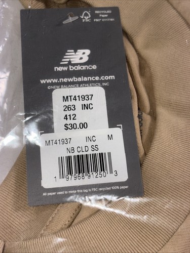 New Balance Men's Embossed Logo T-Shirt Color: Tan Size: M NEW! - Picture 2 of 4