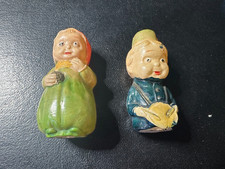 Two Vintage Antique Celluloid Mini Dolls Japan 2 1/2 European Type Doll