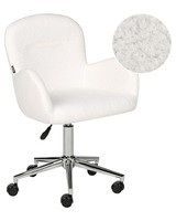BüRostuhl Bouclé Weiß HöHenverstellbar Drehbar Mit Armlehnen Modern Priddy