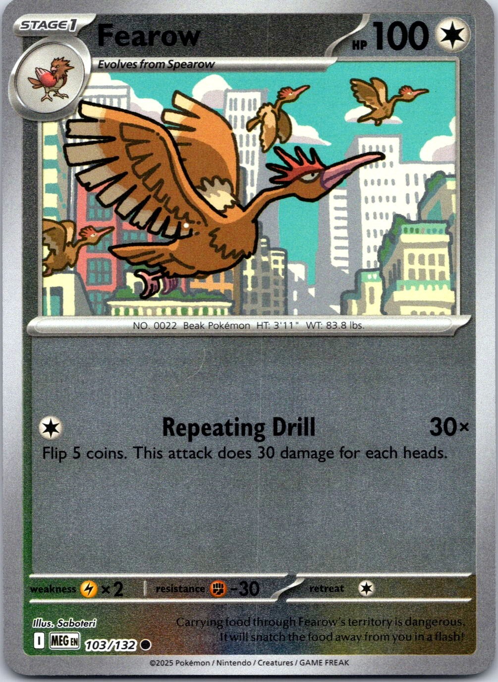 Fearow 103/132 ME01: Mega Evolution Common NM