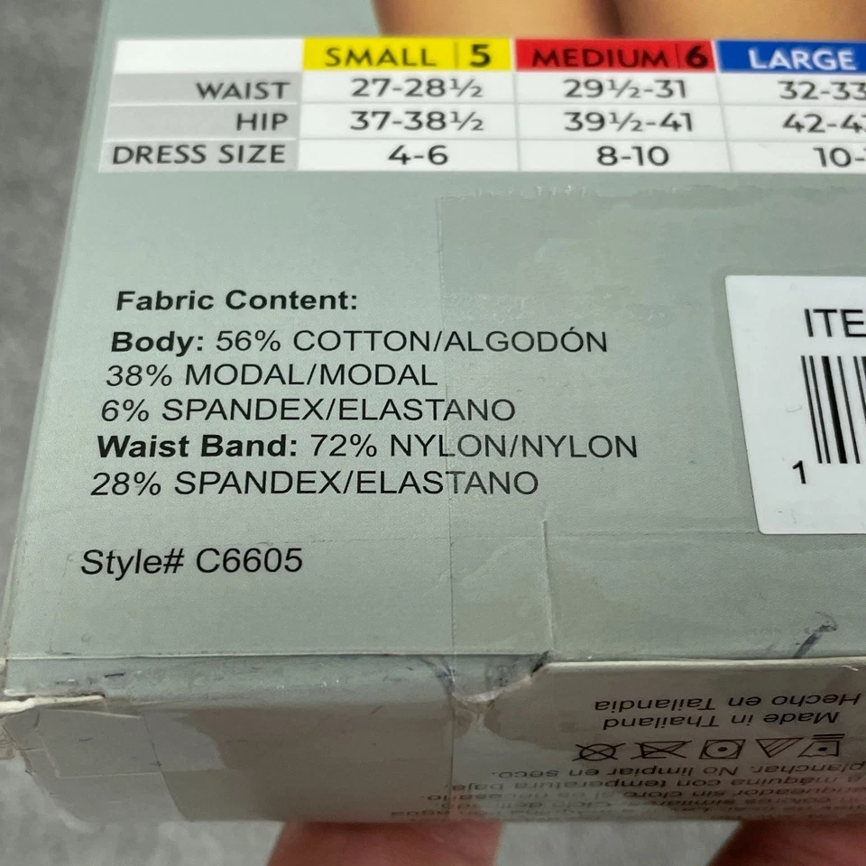 Paquete de 5 ropa interior hipster Stay In Place para mujer Felina S algodón nueva con etiquetas 6605 Foto 3 de 4