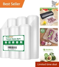 Vacuum Sealer Bags 6 Pack Food Grade BPA Free 8x20 and 11x20 Inches