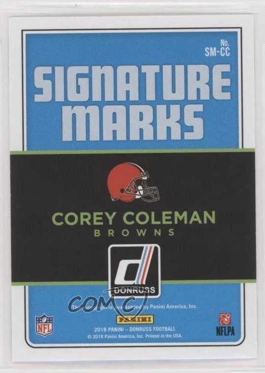2018 Panini Donruss Signature Marks Corey Coleman #SM-CC Auto - Image 2 of 2