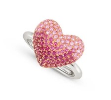 Anello regolabile NOMINATION CRYSALIS in argento 925 con cuore e cristalli rosa 