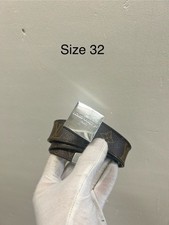 Cintura vintage originale Louis Vuitton monogramma Ceinture Carre tono argento taglia 32/80