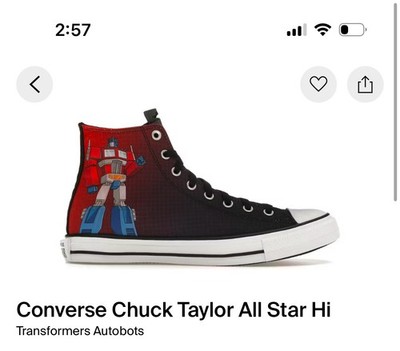 Converse Chuck Taylor Hi Transformers Optimus Prime Rare Graphic High Tops