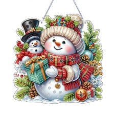 Snowman Diamond Art Hanging Kits for Adults, DIY Double Sided Christmas Theme...