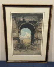 LUIGI KASIMIR (1881-1962) Signed Original Color Etching/Aquatint "Arch of Titus"