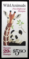 US Stamps #1795-98 ~ 1992 29¢ Wild Animals Booklet of 20 Stamps MNH RL36