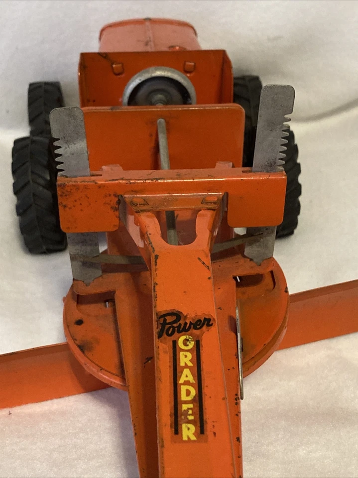 WYANDOTTE 1950’S ROAD POWER GRADER ACERO PRENSADO JUGUETE NEUMÁTICOS DE GOMA Foto 2 de 4