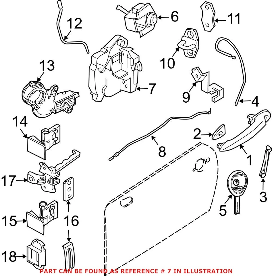 For Mini Cooper R50 R52 R53 02-08 Front Driver Side Door Lock Actuator Genuine - Image 2 of 2