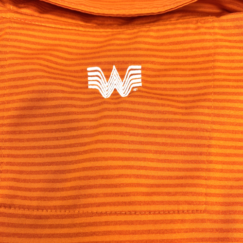 WHATABURGER Orange Striped Long Sleeved Polo Embroidered Uniform Shirt Size XL - Picture 9 of 9