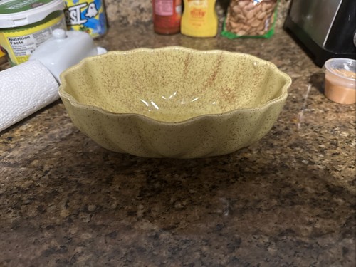 Vintage Cookson Pottery # 603 Mid Century Modern Yellow Speckled Planter - Picture 2 of 9