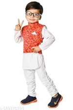 Indian Bollywood Wear Boys Partywear Cotton Blend Kids Kurta Nehru Cot Pant Set