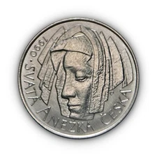 CZECHOSLOVAKIA. 1990, 50 Korun, Silver - Saint Agnes of Bohemia, Bohemian B