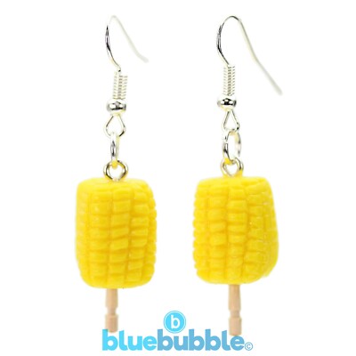 Bluebubble ITS CORN Dangle Earrings Cute Kistch Funky Fun Food Vegetable Novelty