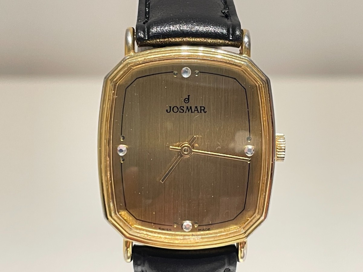 Montre Quartz Josmar - Boîtier Et Cadran Dorés, Affichage Analogique, Occasion, Sans Boîte