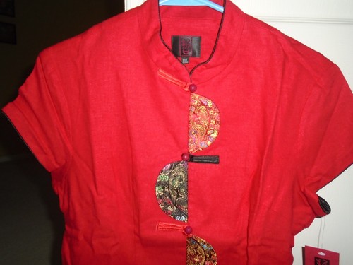 Women's Oriental Chinese Cheongsam Shirt Blouse Top Size M New - Picture 2 of 10