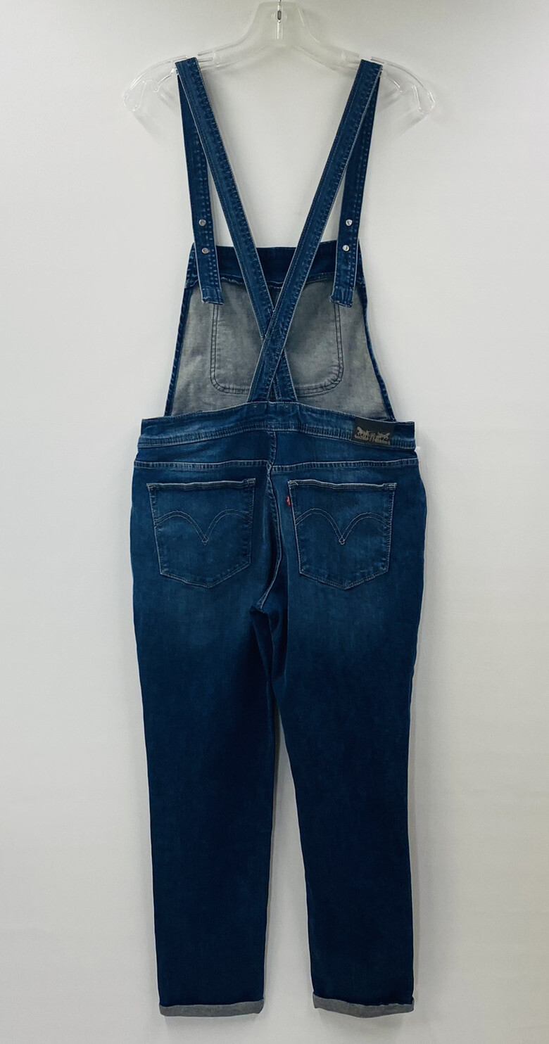Levis Womens Bib Overalls Blue Denim Pants Utility Cr… Gem