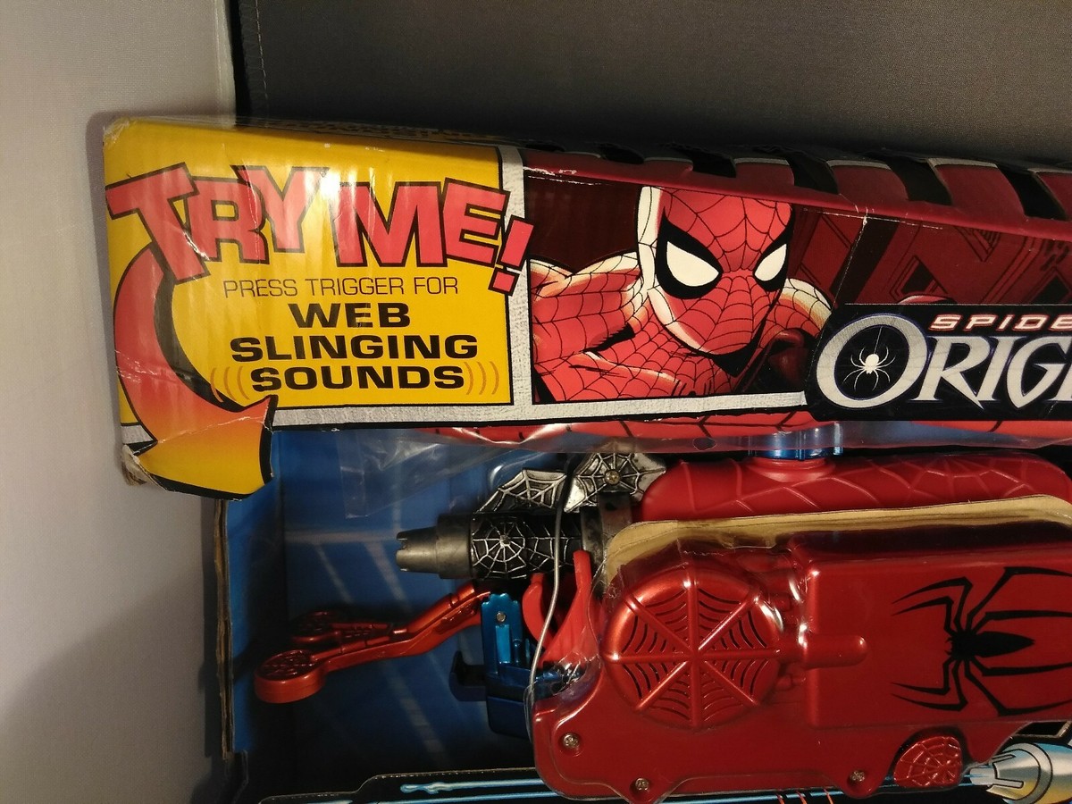 【希少】MARVEL SONIC WEB BLASTER スパイダーマン Marvel SPIDERMAN ORIGINS SONIC WEB BLASTER WITH REFILLS HTF