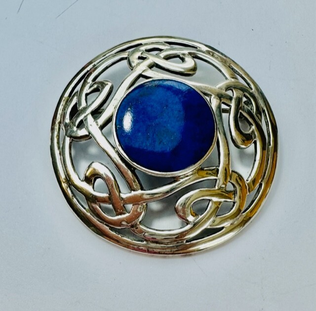 Vintage 925 Solid Silver Celtic Knot  Cutwork Bro… - image 1