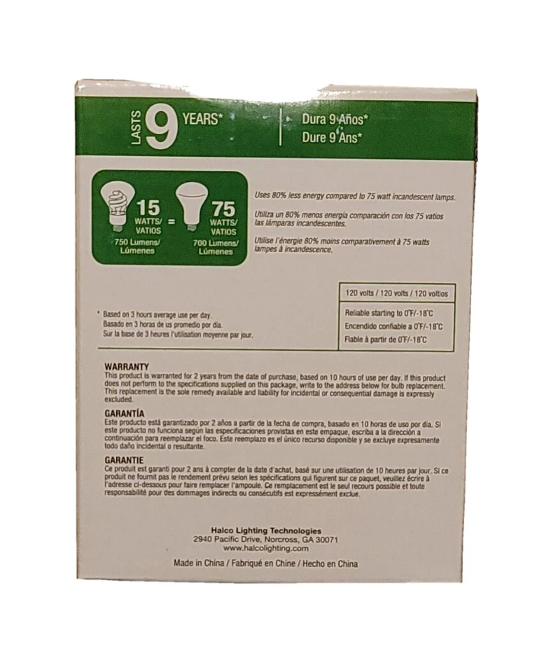 Pack of 6 Halco PAR30 75W Replacement 15W 5000K 750 Lumens Medium Base CFL Bulb - Image 3 of 4