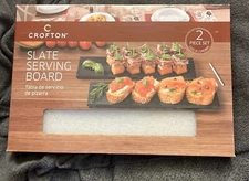 NEW CROFTON Slate Serving Boards Appetizer Trays 12x4" each