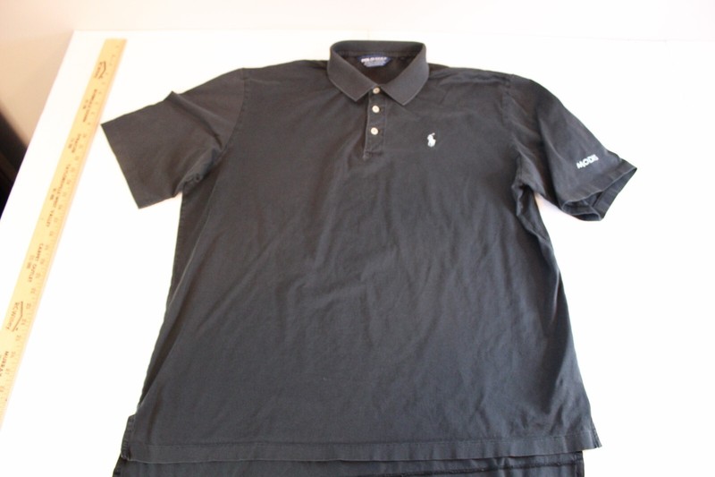 Polo Ralph Lauren Golf Black Polo Men's X-Large XL Modis Logo on sleeve NICE!!!