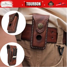 Leather Folding Blade Knife Sheath Pocket Knives Case Belt Attached Pouch in USA