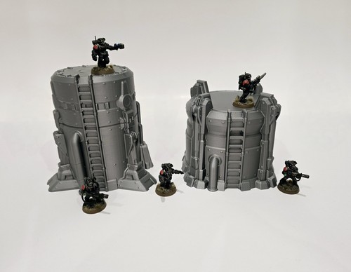3d Printed Terrain. SciFi Silos/Storage Tanks Great For Tabletop Wargames - Picture 3 of 23