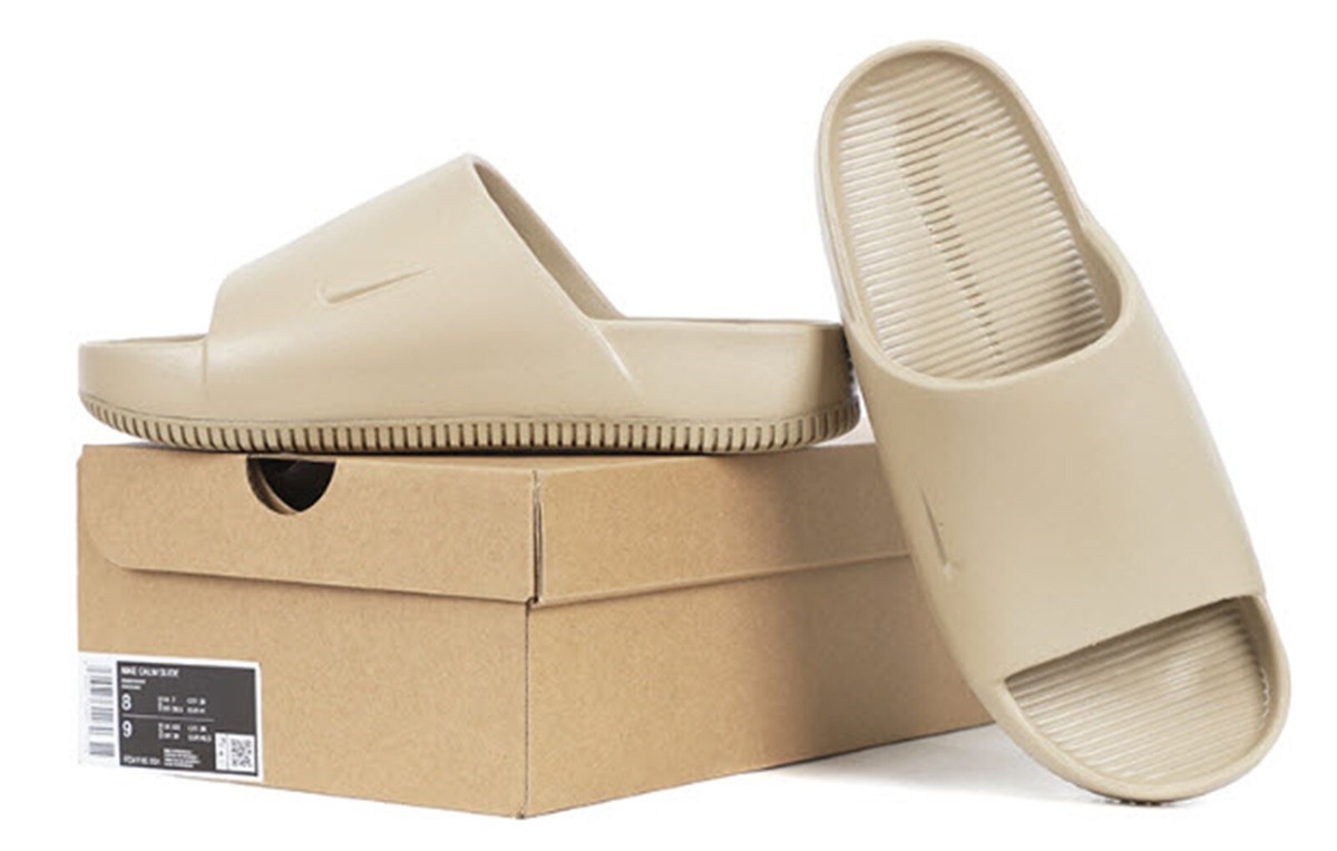 Nike Men CALM Slide Slipper Shoes Khaki Beach GYM Boot
