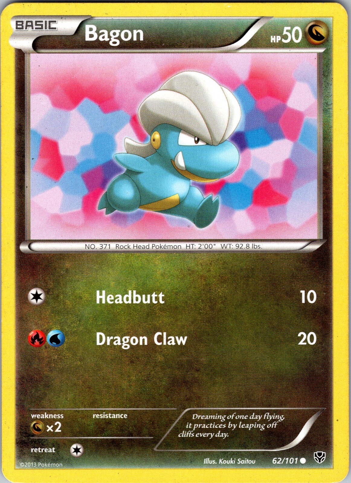 Pokemon TCG Bagon B&W Plasma Blast 62/101 Regular Common Card LP-NM