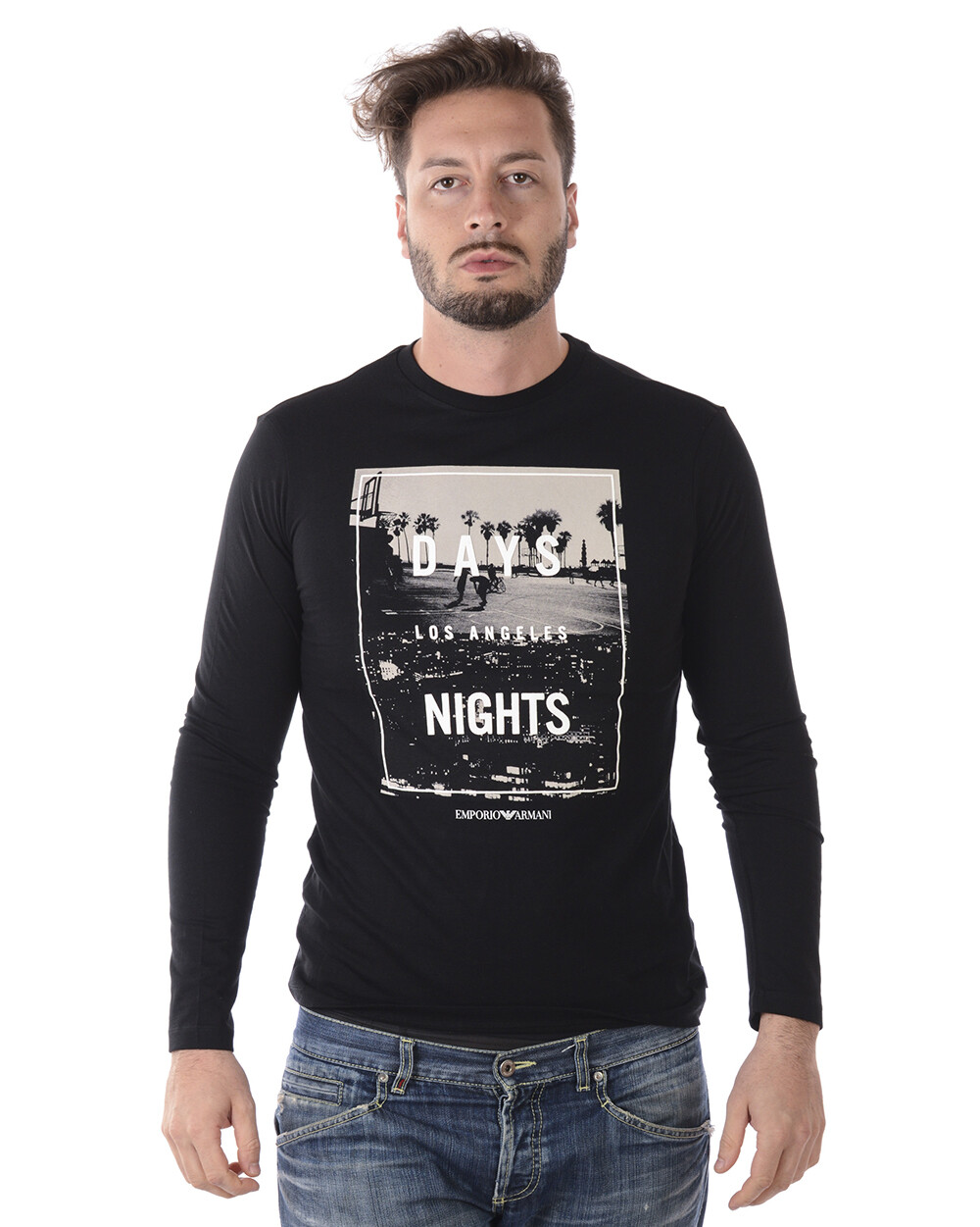 Футболка-свитшот Emporio Armani Мужская черная 6Z1TB91J19Z 999 Sz.3XL ОТ Emporio Armani ДЕЛАЕТ ПРЕДЛОЖЕНИЕ