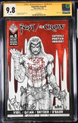FAUST/THE CROW #0 CGC 9.8 SS TIM VIGIL SIGNED & SKETCHED 2023 RARE!  - Afbeelding 1 van 4