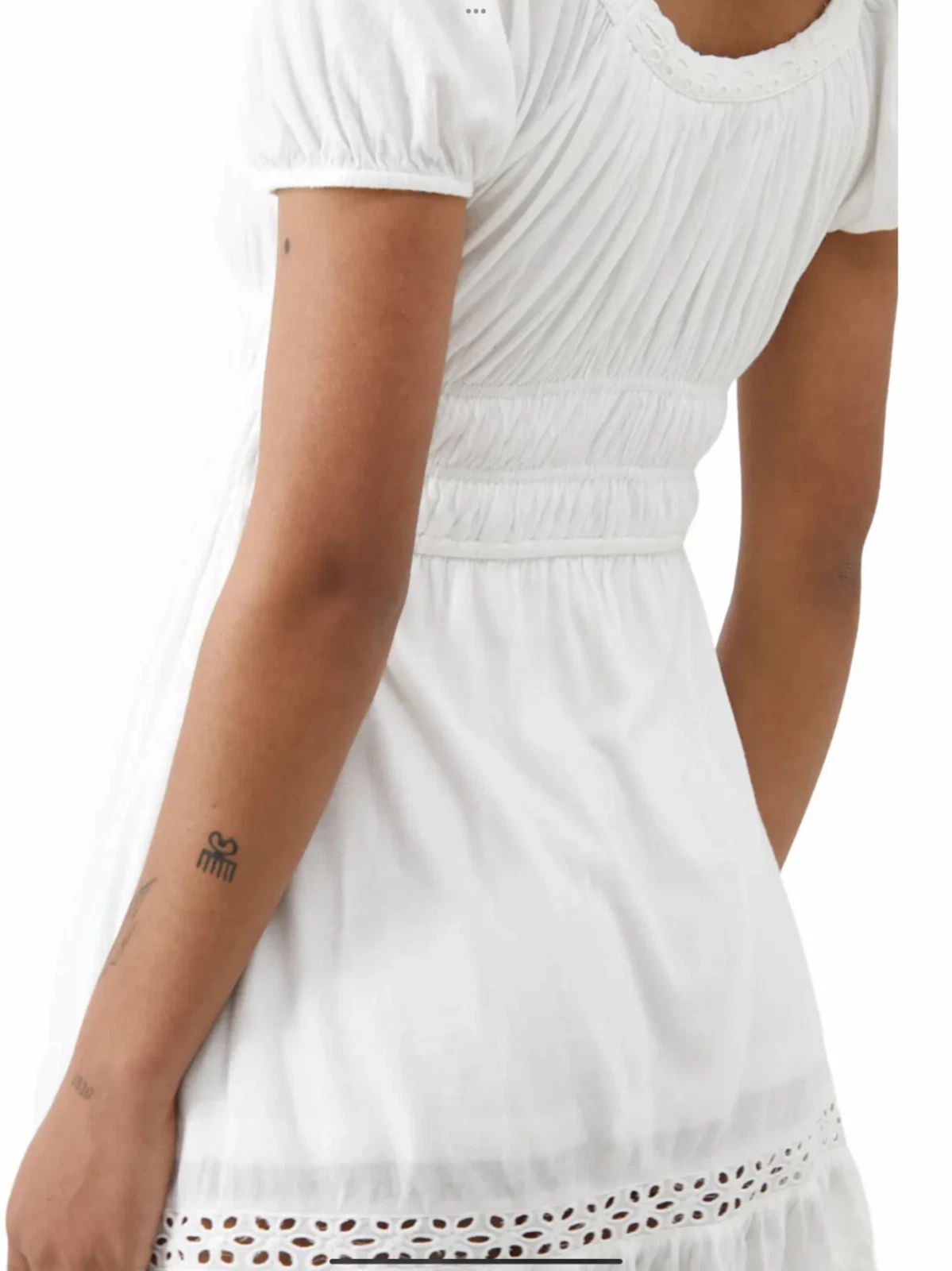 OFF WHITE Urban Outfitters Minidress Evie Prarie bianco sporco taglia XS nuovo senza etichette