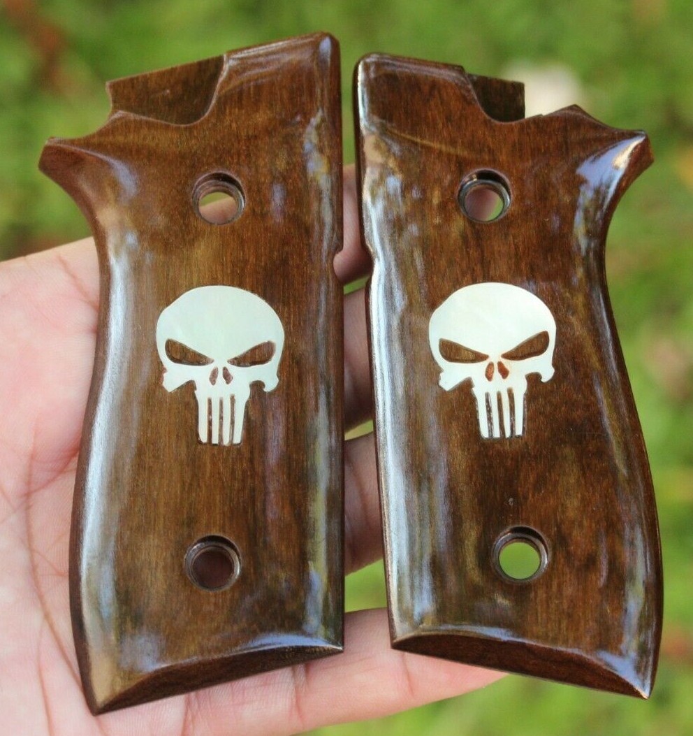 GENUINE PEARL GRIPS FOR TAURUS PT 945 DECOCKER PUNISHER SKULL