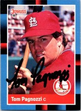 Tom Pagnozzi autographed baseball card (St Louis Cardinals) 1988 Donruss #577