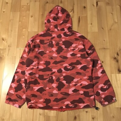 Reversible BAPE Pharrell camo zip hoodie jacket NIGO Red A Bathing